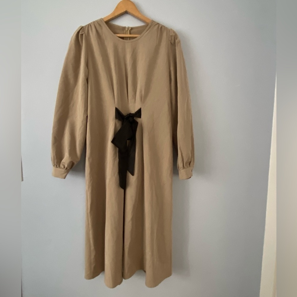 Dazy Shein Midi Dress Size Small, Modest, Minimalist, Long Sleeve, Tie Waist